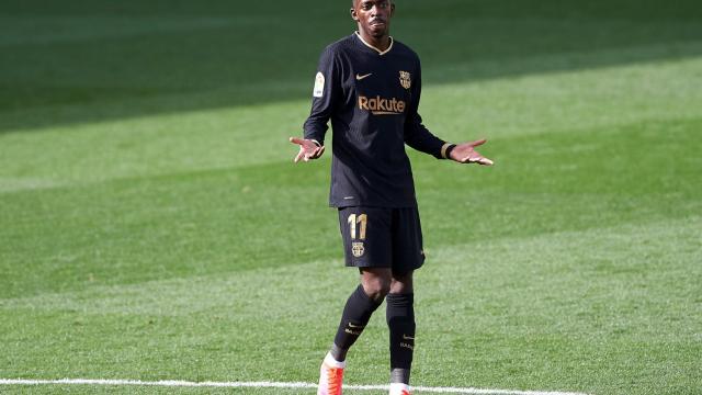 Ousmane Dembélé, durante un partido con el FC Barcelona.