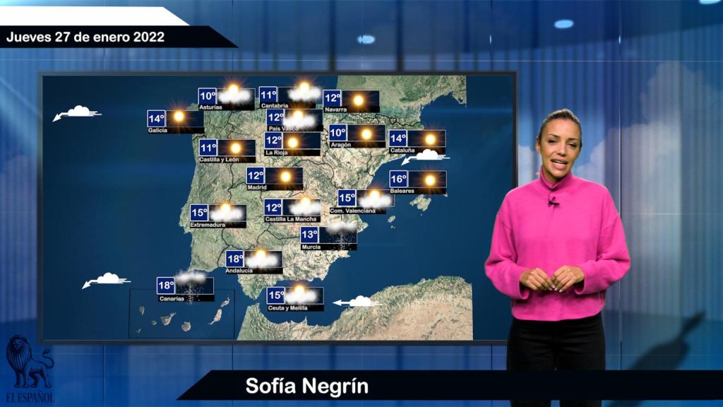 El tiempo del jueves 27 enero.