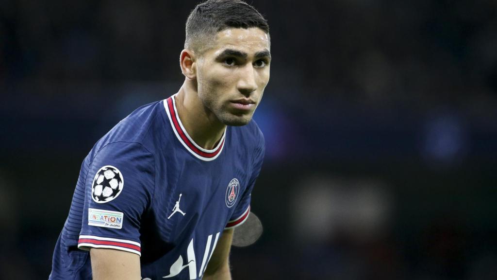 Achraf Hakimi, en un partido del PSG de la temporada 2021/2022