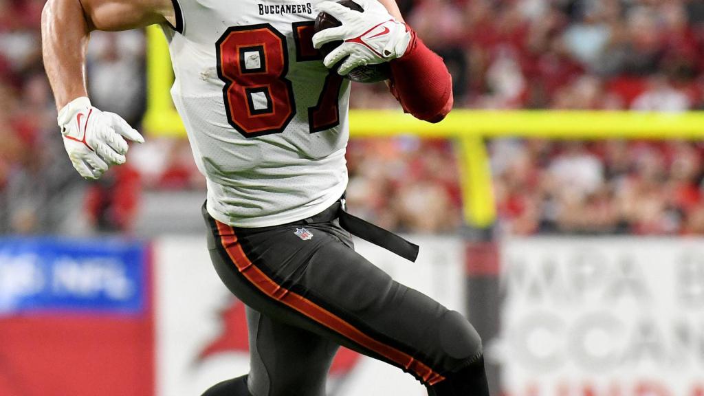 Rob Gronkowski, en un partido de los Tampa Bay Buccaneers en la temporada 2021/2022
