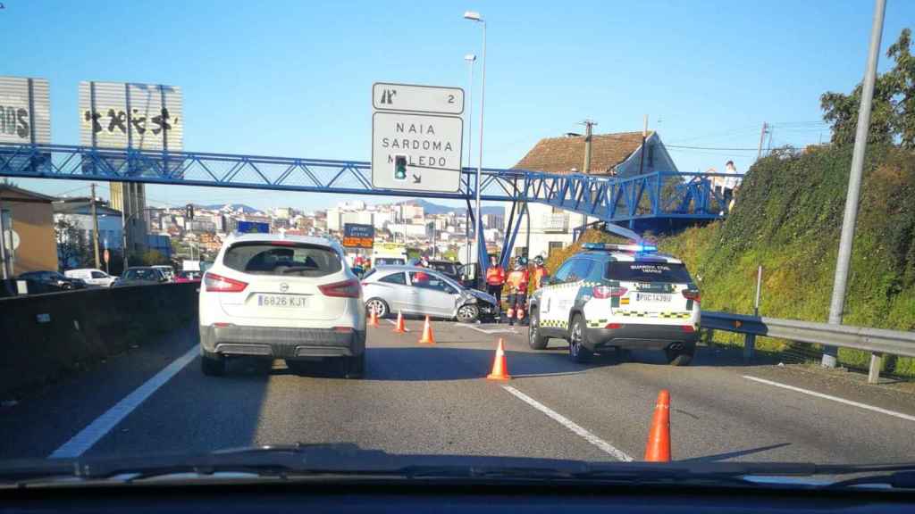 Colisión en la Avenida de Madrid de Vigo.