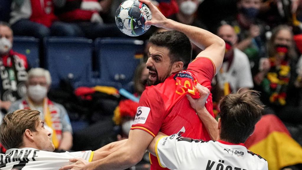 Agustín Casado, durante el Europeo de balonmano