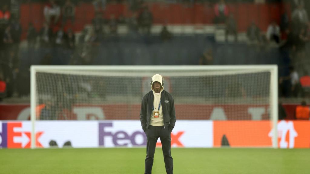 Ilaix Moriba antes de un partido ante el PSG
