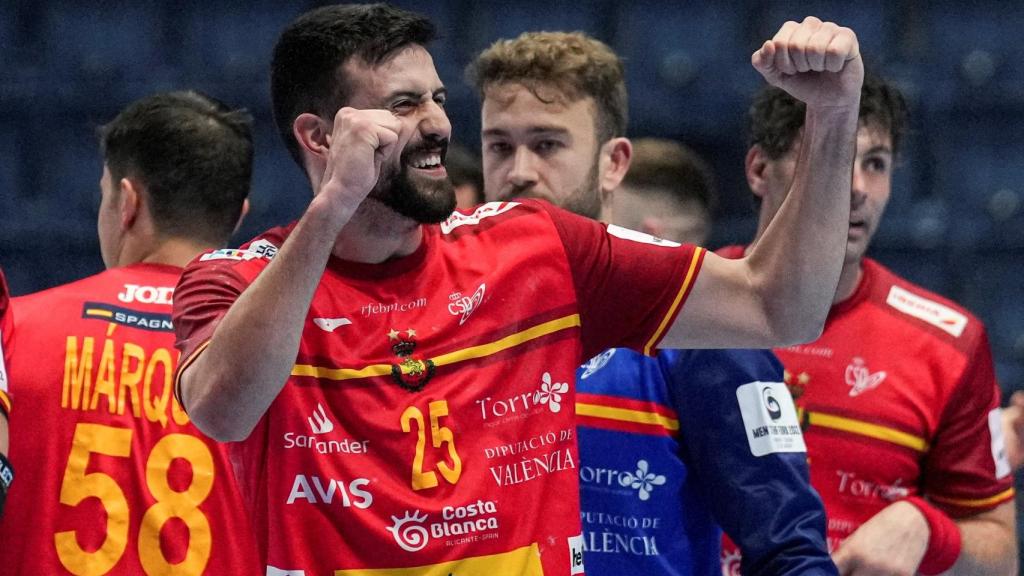 Agustín Casado, durante el Europeo de balonmano