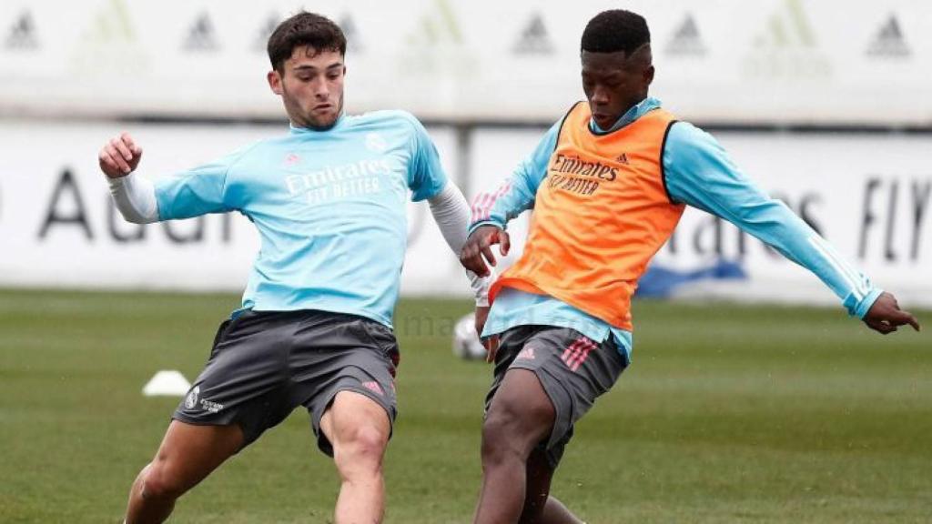 Diby Keita en un entrenamiento con el Real Madrid