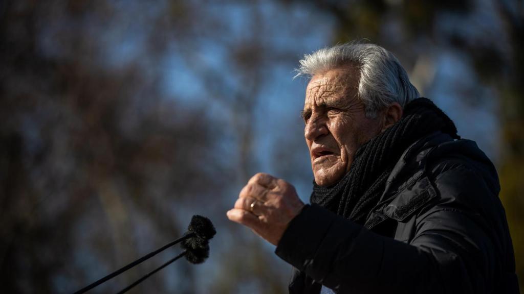 Jerónimo de Sousa, líder del PCP, en un mitin.