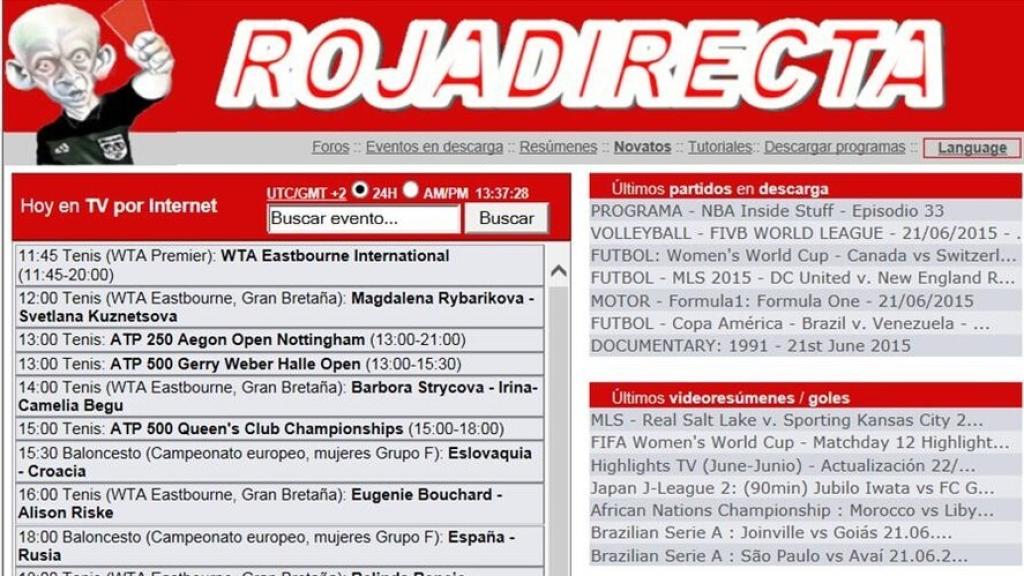 La cabecera de la web Roja Directa.