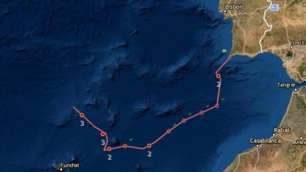 Mapa de la situación de Jean-Jacques Savin en su viaje