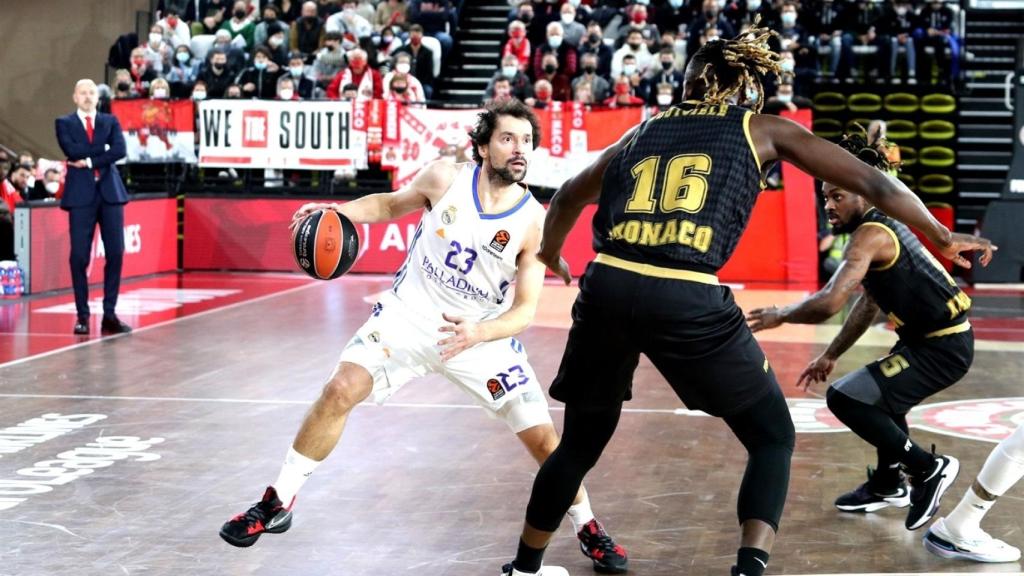 Sergio Llull durante el AS Monaco - Real Madrid