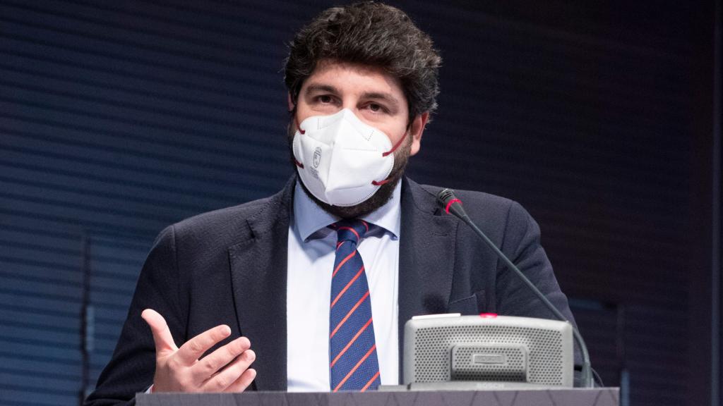 El presidente murciano, Fernando López Miras, en una imagen suya difundida por la CARM en una Jornada de Fondos Europeos.