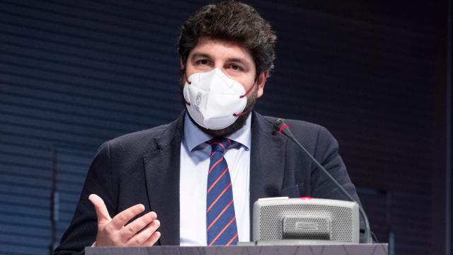 El presidente murciano, Fernando López Miras, en una imagen suya difundida por la CARM en una Jornada de Fondos Europeos.