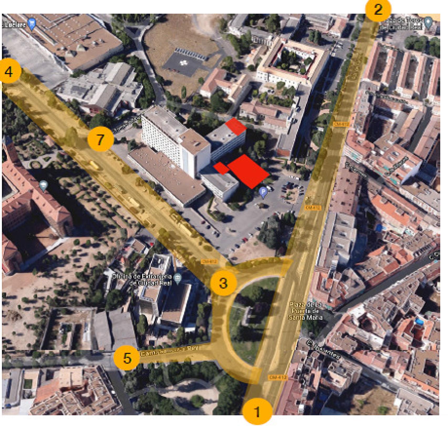 Plano zonas afectadas por la grabación de la serie El gran apagón