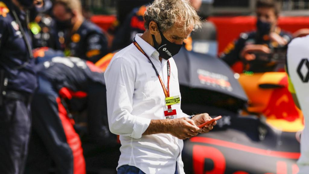 Alain Prost en la parrilla del Gran Premio de Silverstone