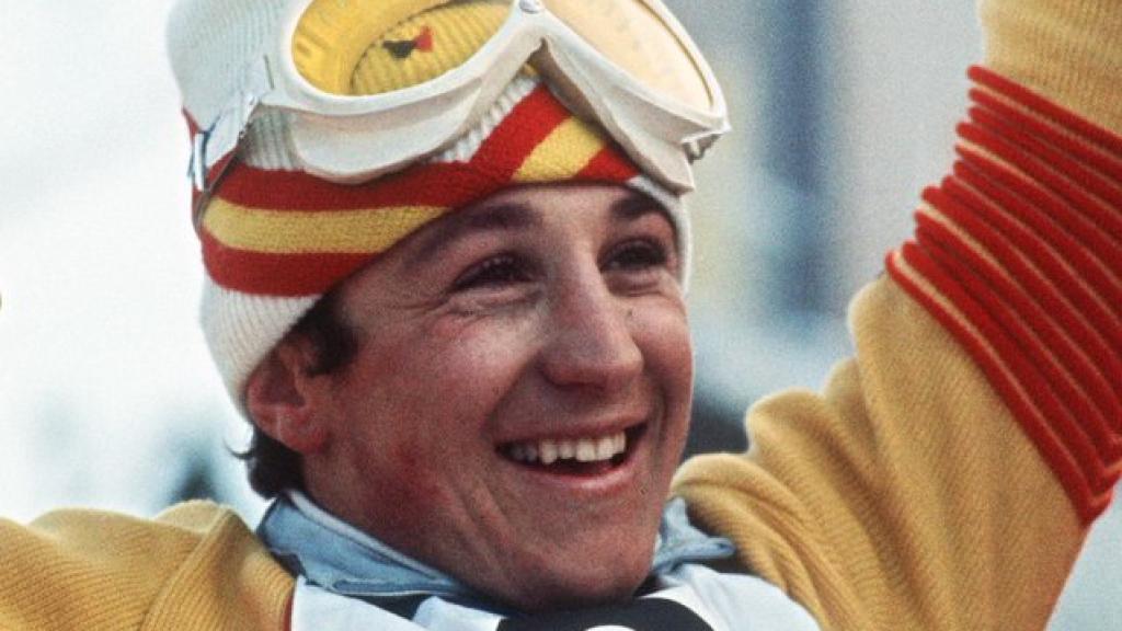 Paquito Fernández Ochoa celebra su oro en Sapporo 1972