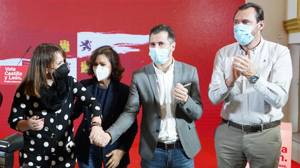 Patricia Gómez, Carmen Calvo, Luis Tudanca y Óscar Puente