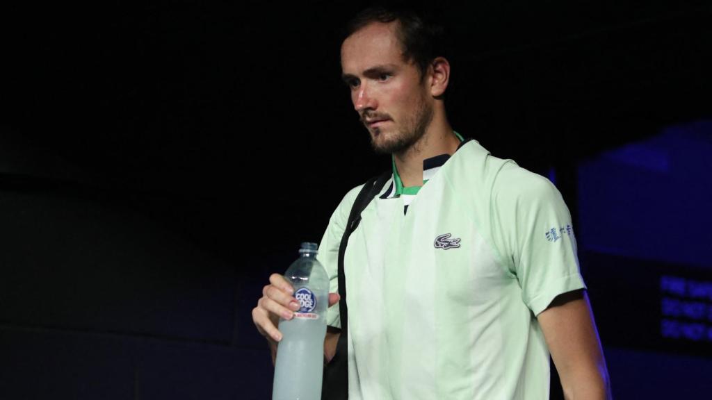 Daniil Medvedev, volviendo de vestuarios durante la final del Open de Australia 2022