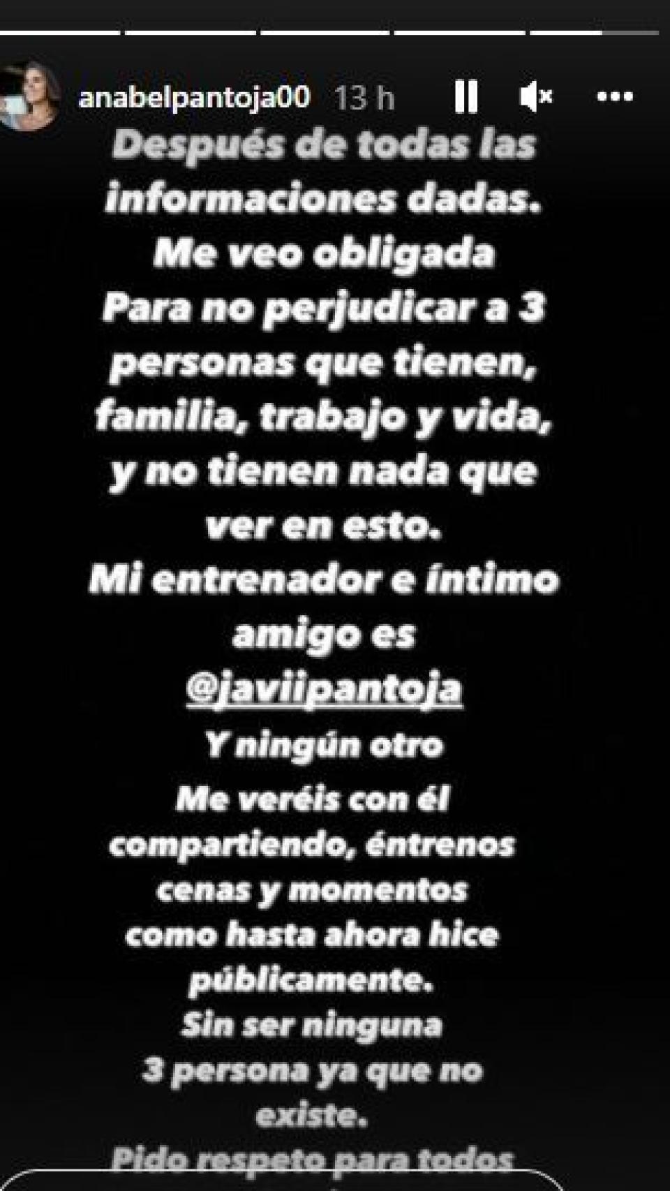 Anabel Pantoja desmiente que existan terceras personas en su ruptura con Omar Sánchez.