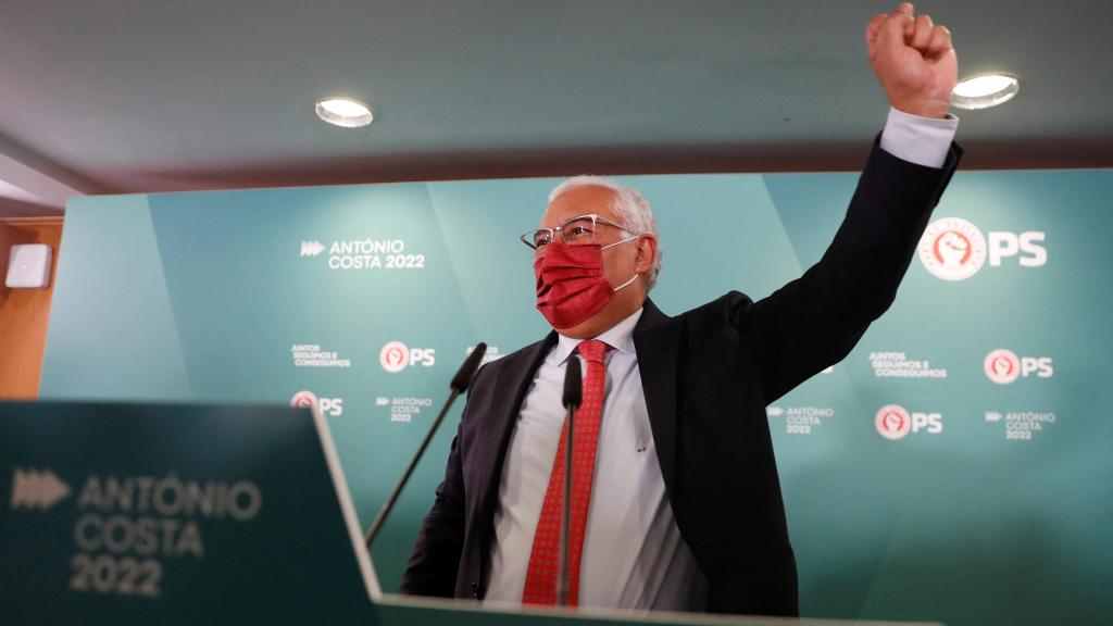 António Costa, tras ganar las elecciones en Portugal este domingo.
