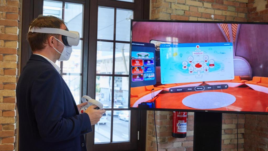 Demostración en el interior del centro de Vodafone.