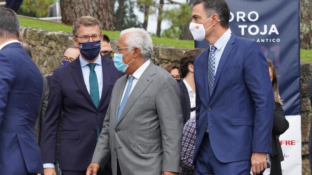 El presidente de la Xunta de Galicia, Alberto Núñez Feijoo; el presidente de Portugal, Antonio Costa.