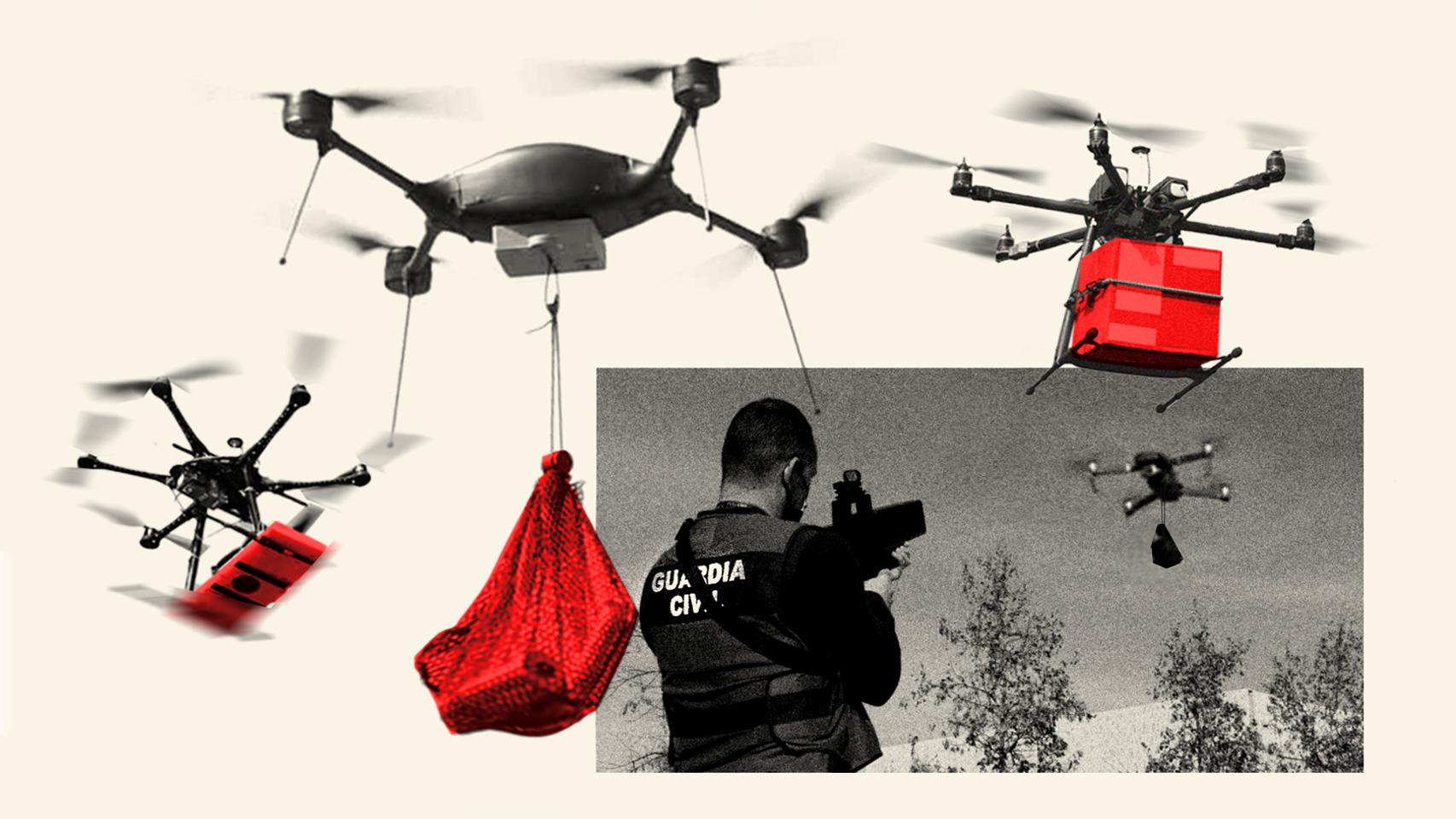 Los narcodrones se vienen arriba: hachís y móviles para presos y controlar a la Guardia Civil