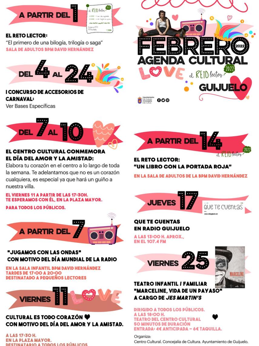 Agenda cultural de febrero