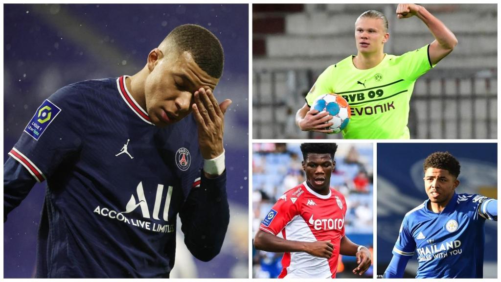 Mbappé, Haaland, Tchouaméni y Fofana, en un collage