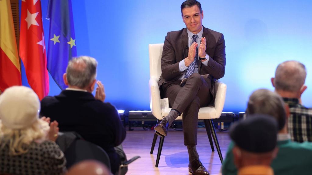 El presidente del Gobierno, Pedro Sánchez, en el acto en Alcalá de Henares que ha denunciado el PP.