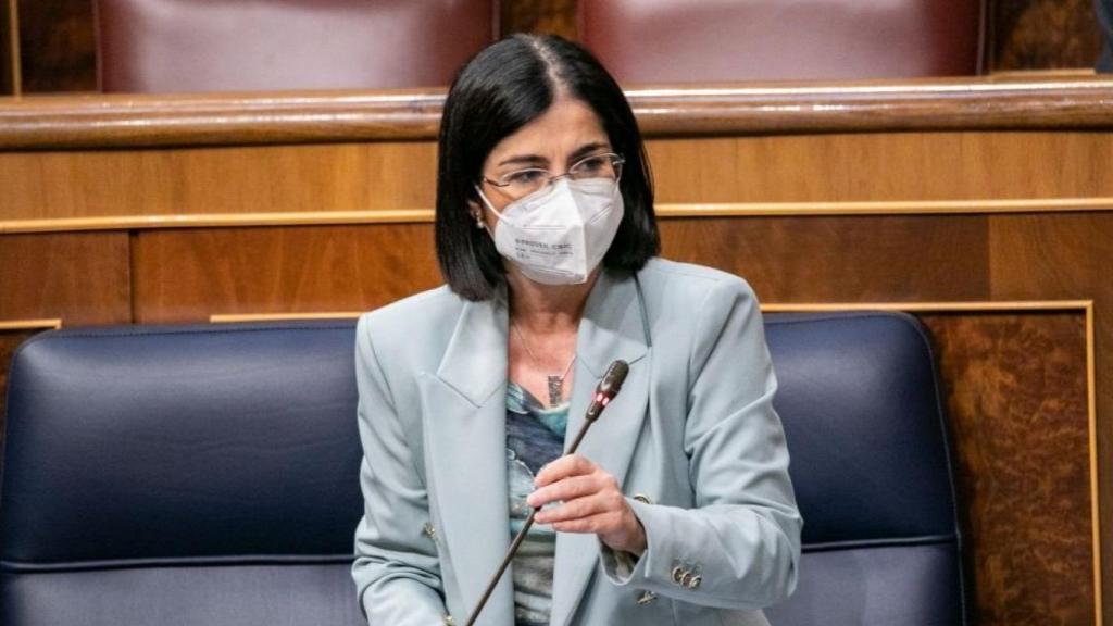 Carolina Darias, ministra de Sanidad, interviniendo en el Congreso de los Diputados.