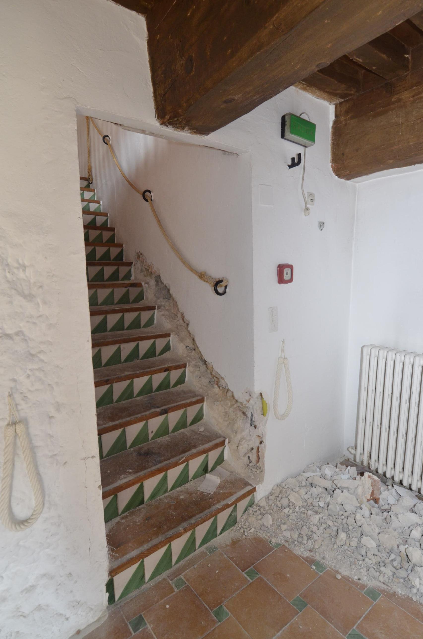 Escaleras del Comedor del Rey, antes de la reforma.
