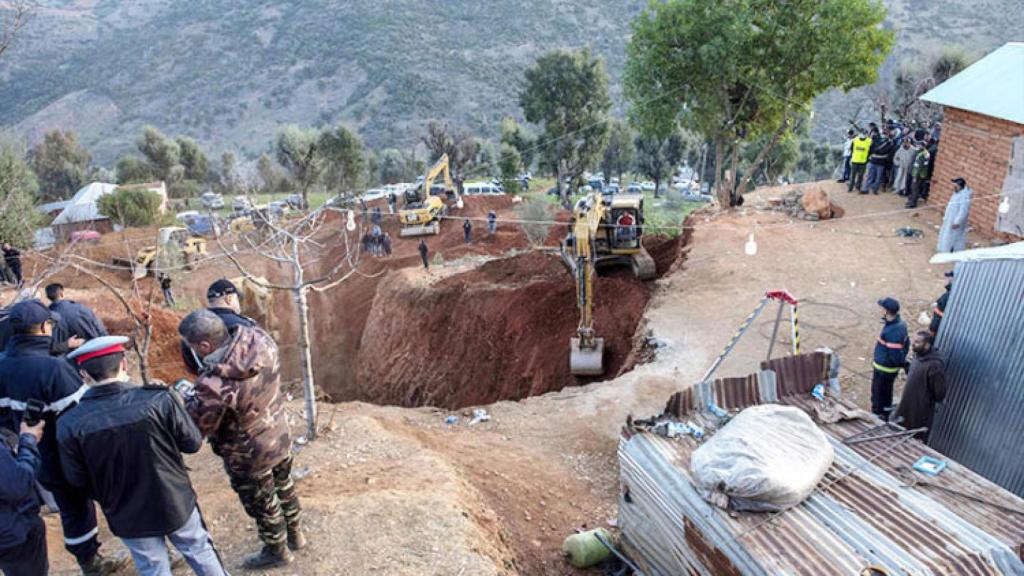 Excavación para rescatar a Rayan.