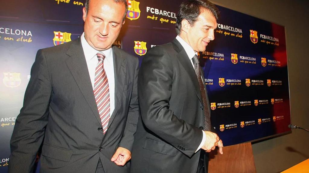 Alfons Godall y Joan Laporta, durante su primera etapa en el Barça
