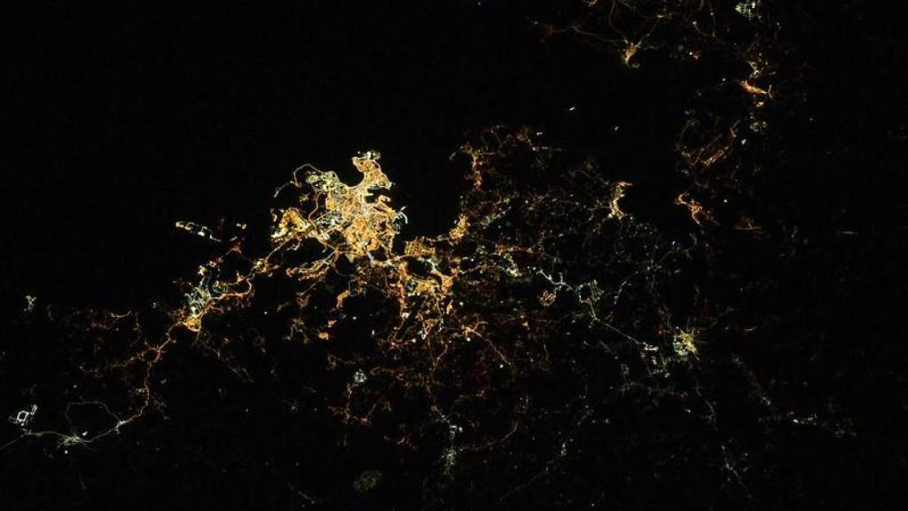 A Coruña vista desde el la Estación Espacial Internacional