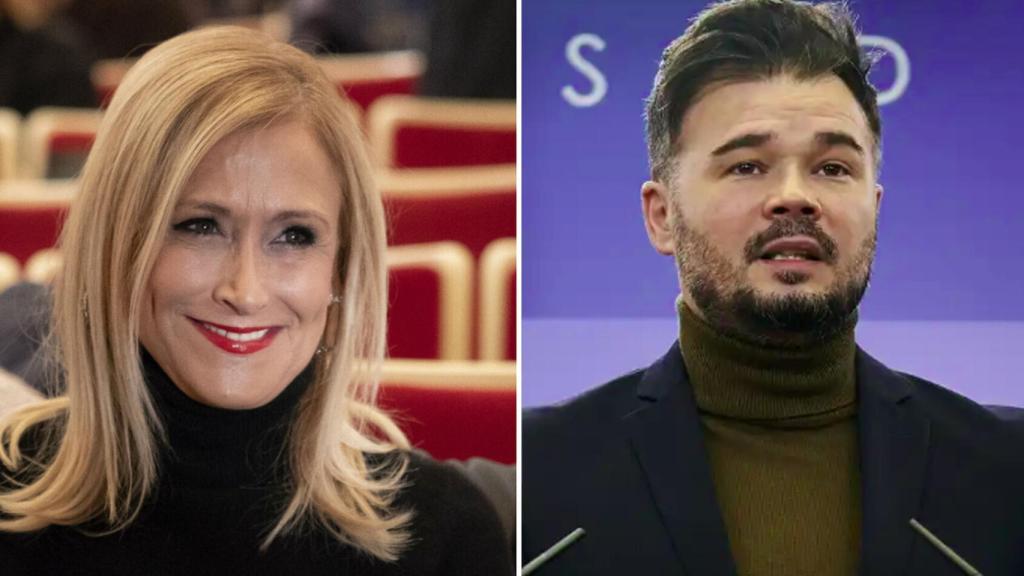 Cifuentes y Rufián en un fotomontaje.