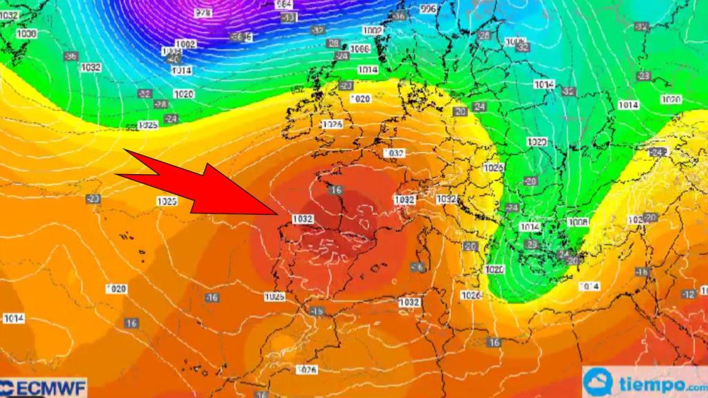 Masas de aire cálido sobre España. Meteored.