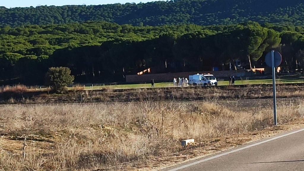Lugar en el que ha sido hallado el cuerpo sin vida de Esther López y en el que la Guardia Civil ha estado más de tres horas analizando el terreno