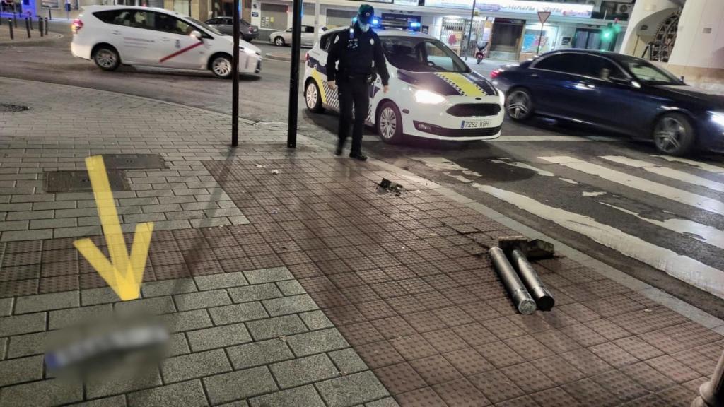 Imagen tras el accidente del coche que se dio a la fuga (Foto: Policía Local de Albacete).