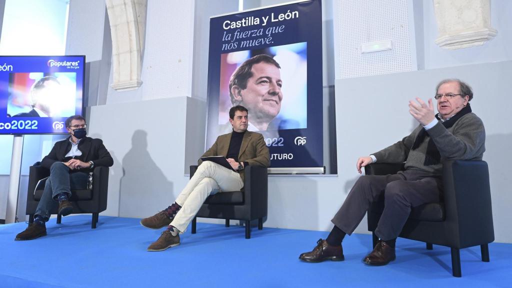 Alberto Núñez Feijoo, Ángel Ibáñez y Juan Vicente Herrera, hoy en Burgos