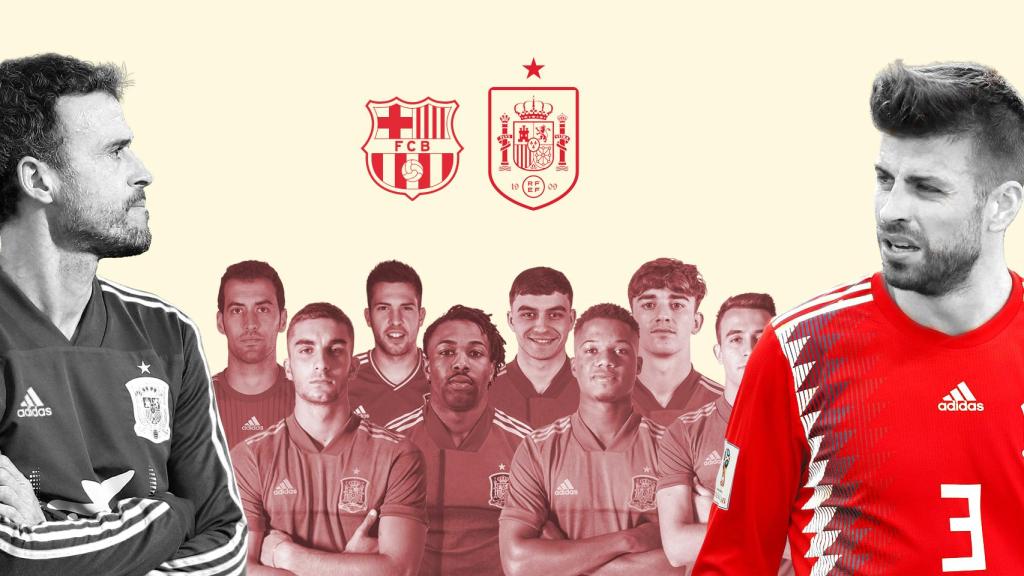 Luis Enrique y Gerard Piqué, en un fotomontaje.