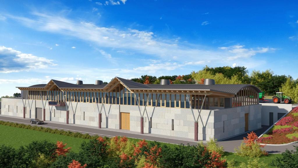 Diseño de cómo será 'Deiva', la futura bodega de Vega Sicilia en Galicia en la que producirá Albariño