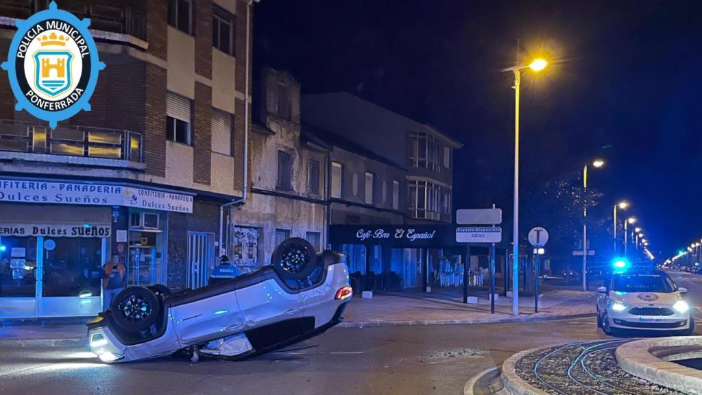 Imagen de archivo de un accidente de coche en Ponferrada.