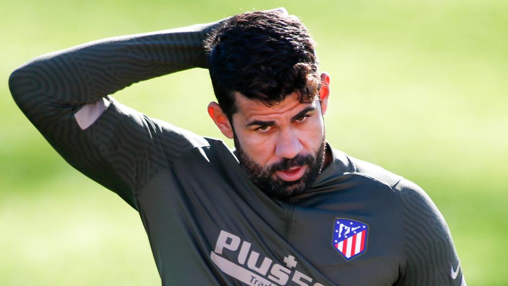 Diego Costa, en un entrenamiento con el Atlético de Madrid durante su última etapa.