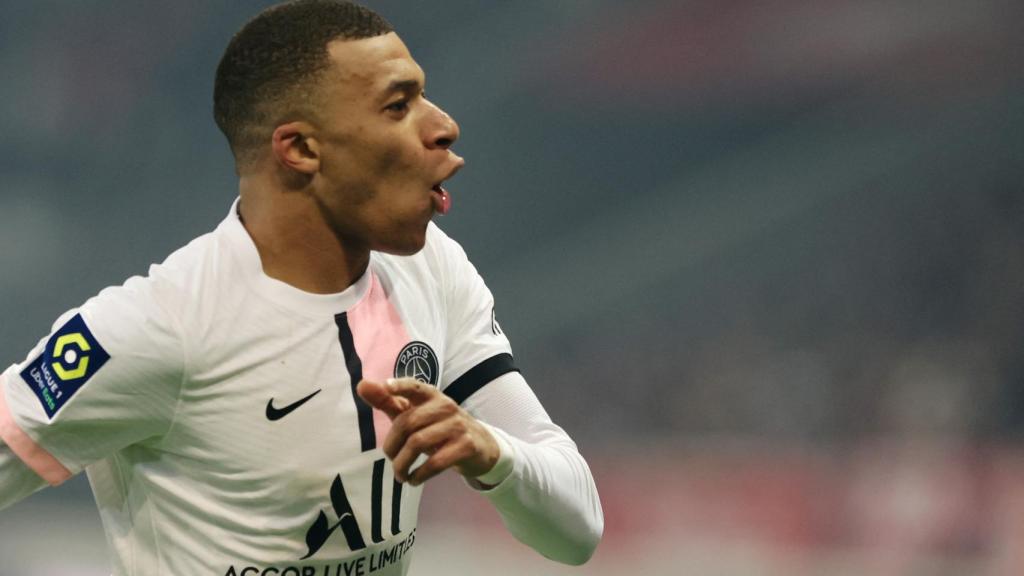 Kylian Mbappé, en un partido del PSG de la temporada 2021/2022
