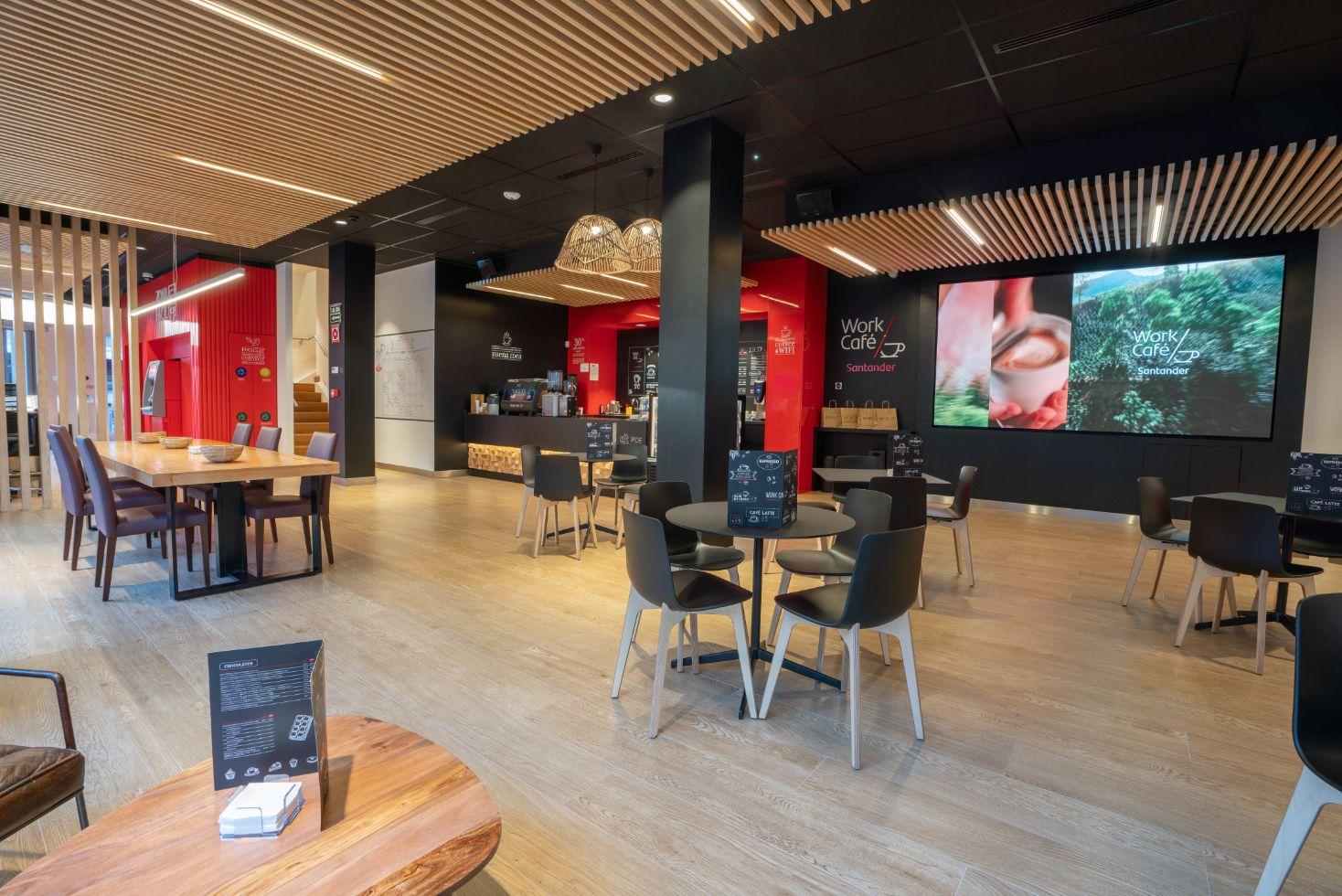 Imagen de un Work Café del Banco Santander