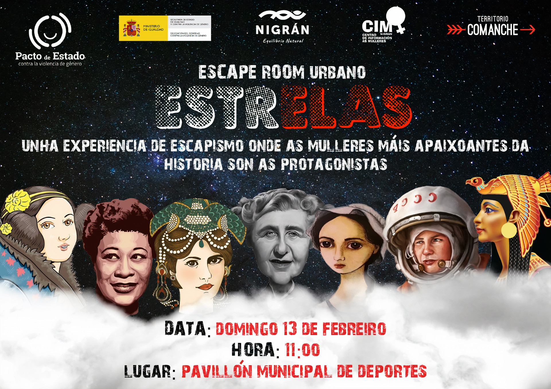 Cartel del escape room Estrellas.