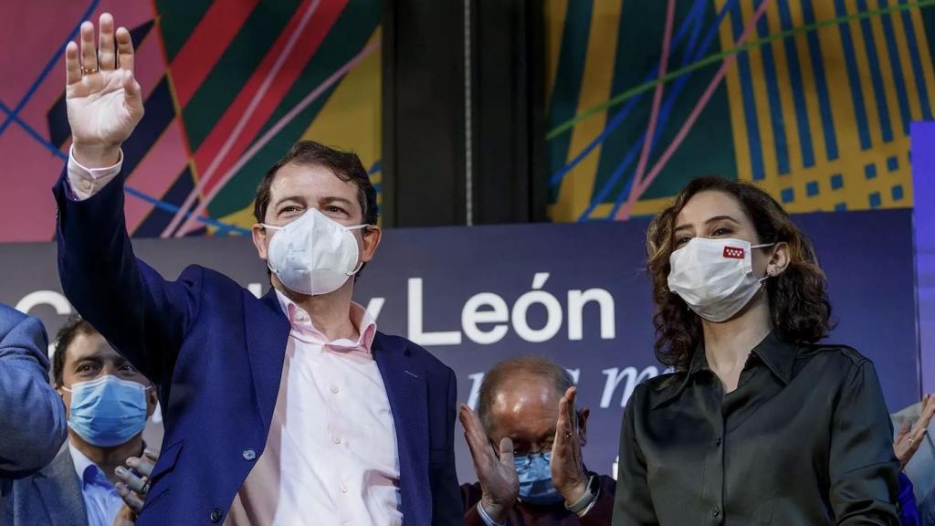 Alfonso Fernández Mañueco junto a Isabel Díaz Ayuso durante la campaña electoral en CyL.
