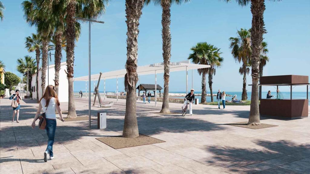 Diseño previsto para la remodelación del paseo de Pedregalejo.