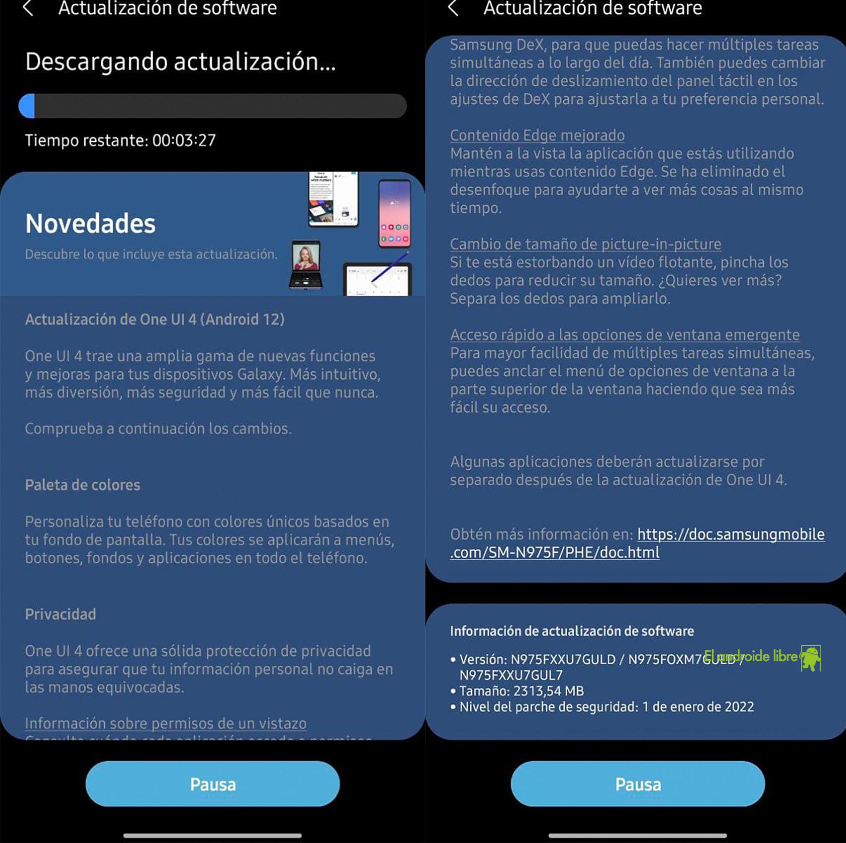 Actualización a One UI 4