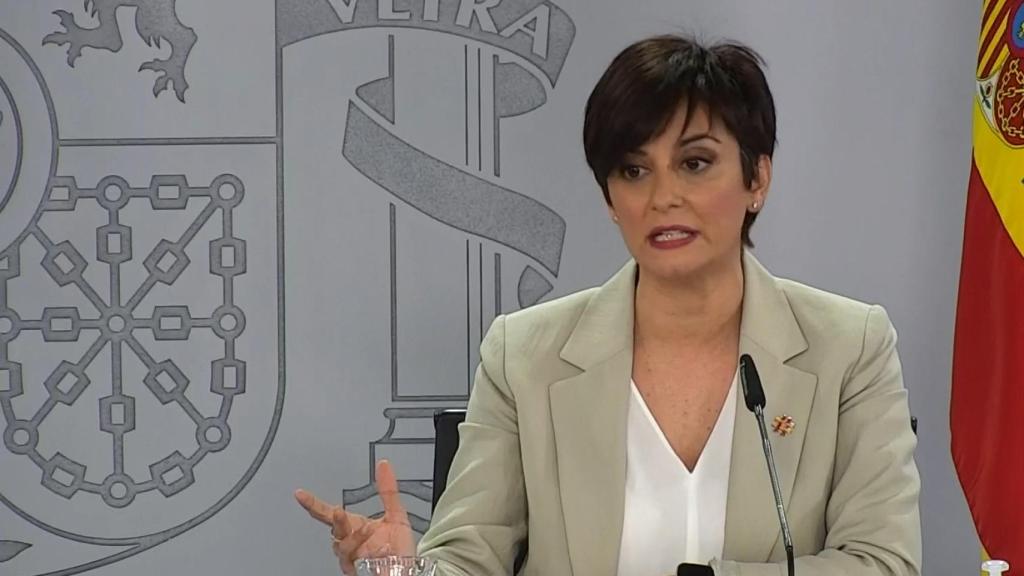 Isabel Rodríguez, ministra portavoz, en la rueda de prensa posterior al Consejo de Ministros.