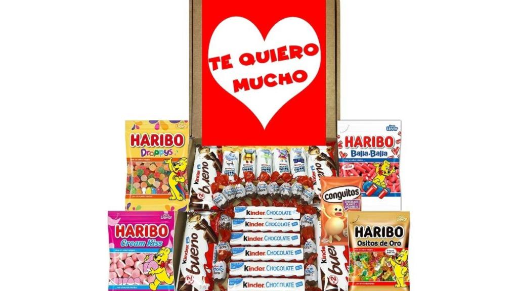 Caja kinder y Haribo